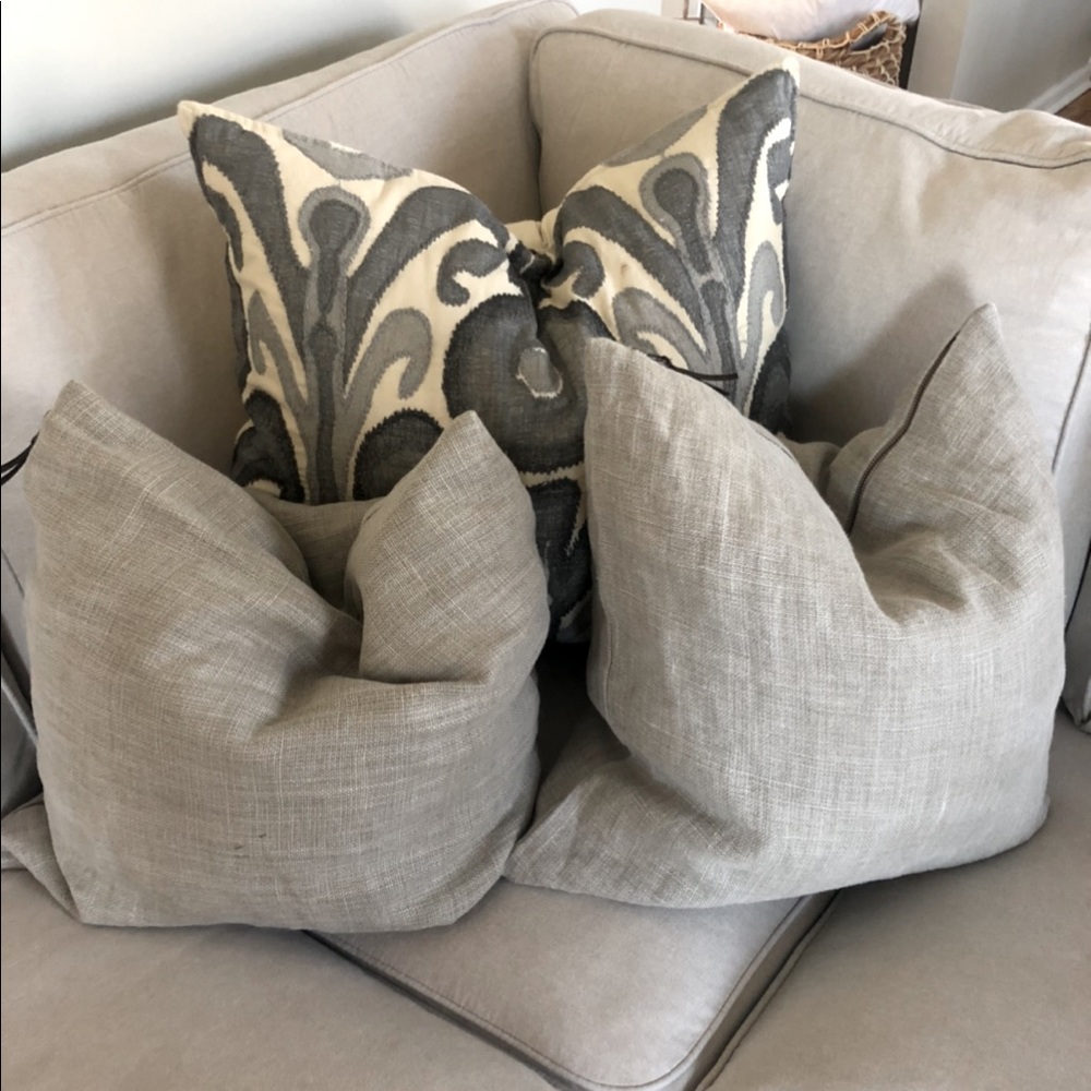 Pottery barn 20” pillow flax linen